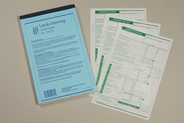 Lønkvittering gf10231 3x50 blade