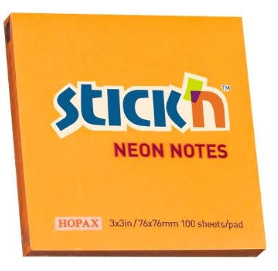 Notesblok 76x76 100 Blad Neon Orange