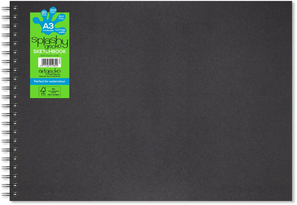 Artgecko - Splashy Sketchbook - A3 300 gram 20 ark