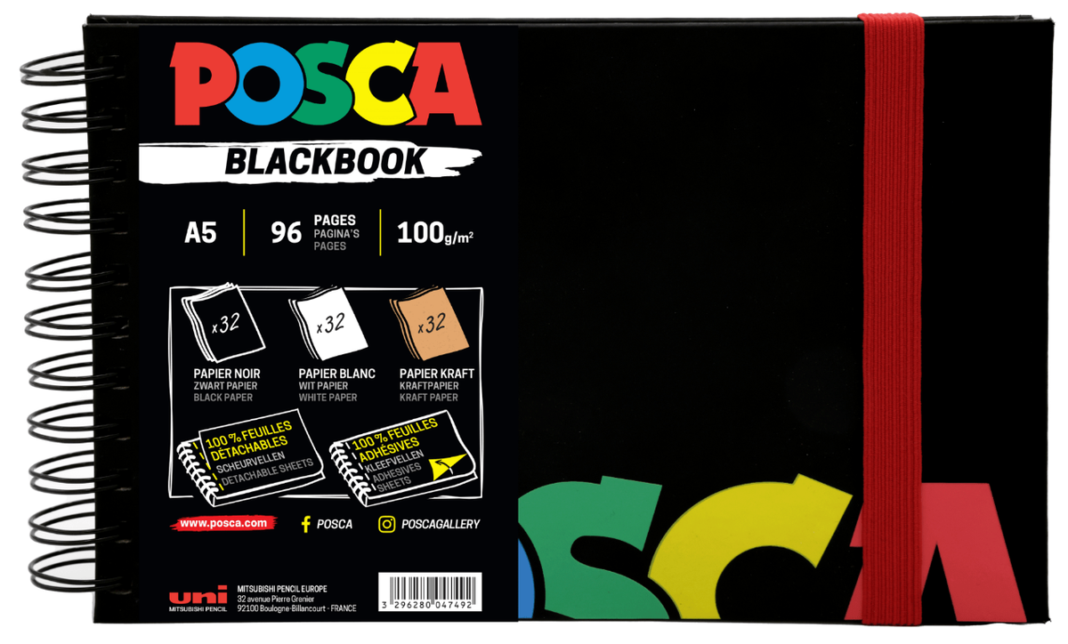 POSCA - sketchbook, A5, Landscape Multi-papir Blok, Spiral