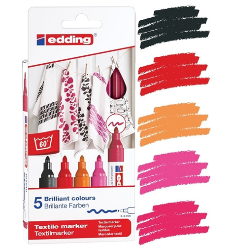 Edding - Textile Marker 4500/5S Varme farver