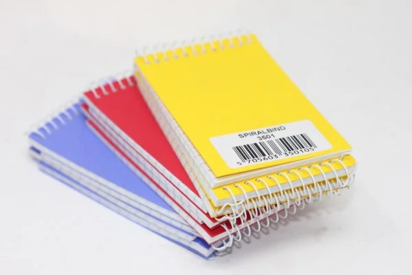 Spiral Blok 6,4 X 10 cm I (Gul, Rød, og Lilla)