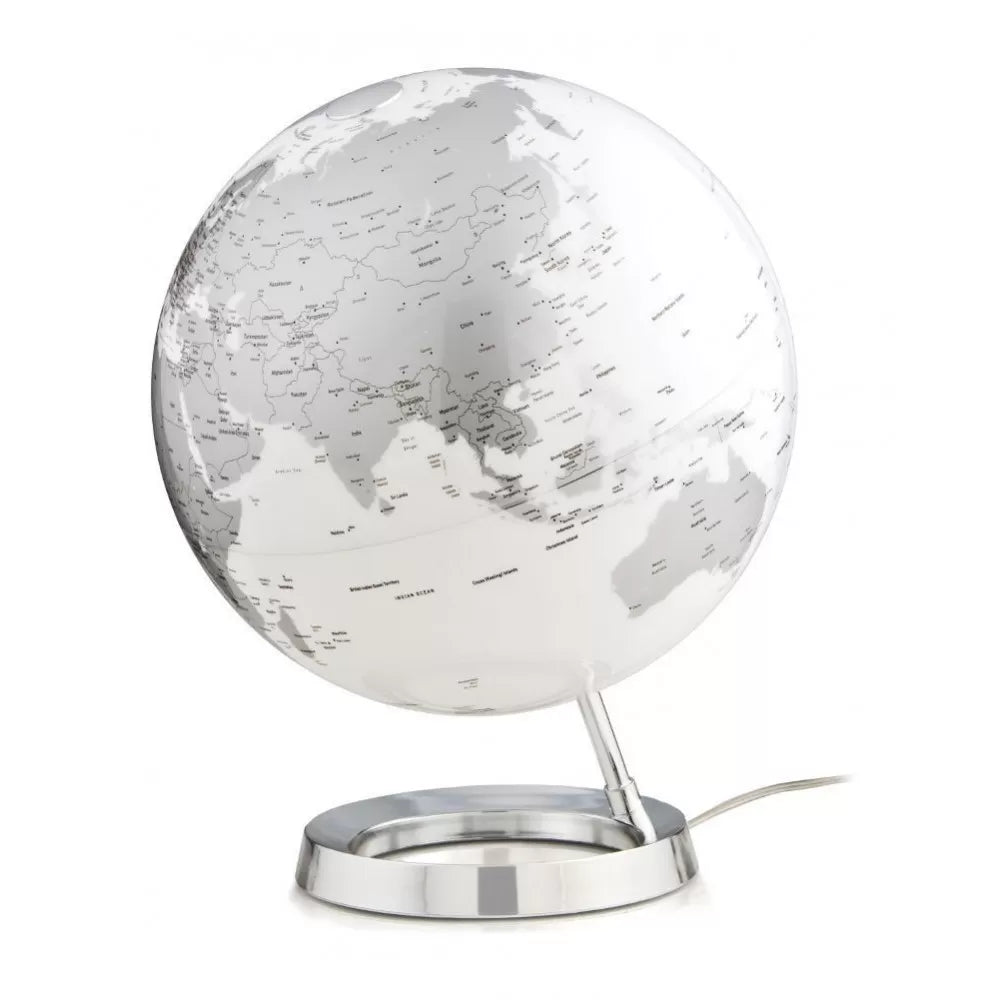 Atmosphere - Illumineret territorial globus Chrome design