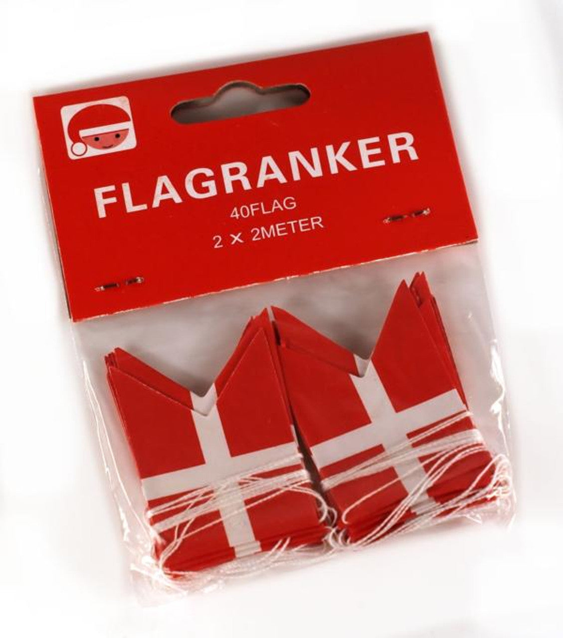 Flagguirlande i papir 20 flag per snor 2 meter