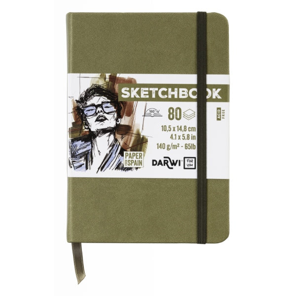 Skitsebog A6 140 g - Khaki