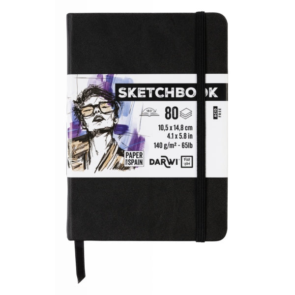 Skitsebog A6 140 g - Sort