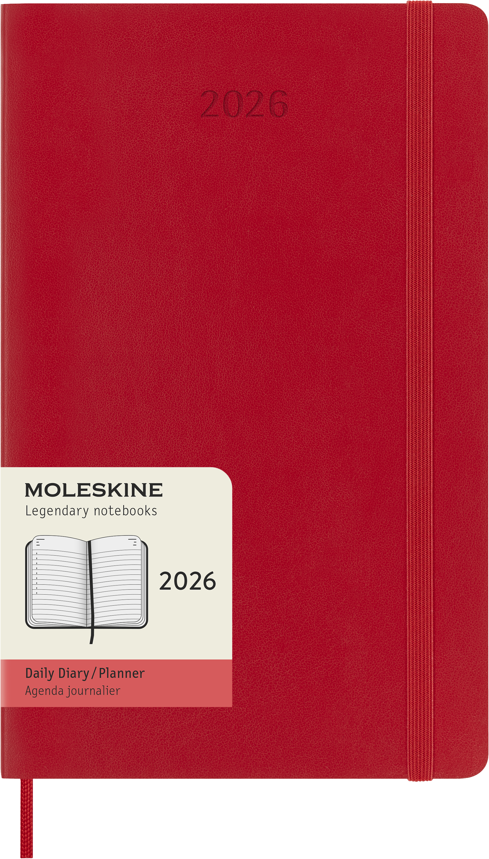 Moleskine - Classic Soft 12M Daily Large Rød 2026