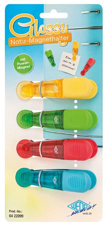 Wedo - Glossy Notiz-magnetholder 4-pak