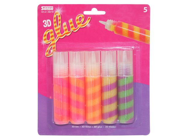 Glitterlim 3D 5 stk.
