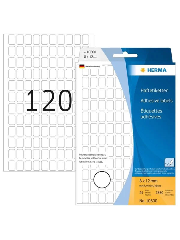 Herma - Rektangel etiketter non-permanent (flere størrelser)
