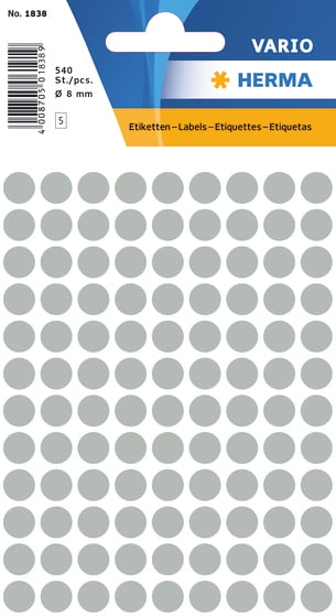 Herma label manual ø8 grey (540)