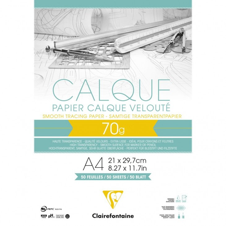 Clairefontaine - Superior tracing kalkerblok A4 70g 50 ark