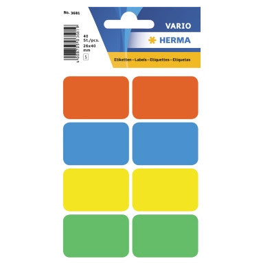 Herma label manual 26x40 assorted (40)