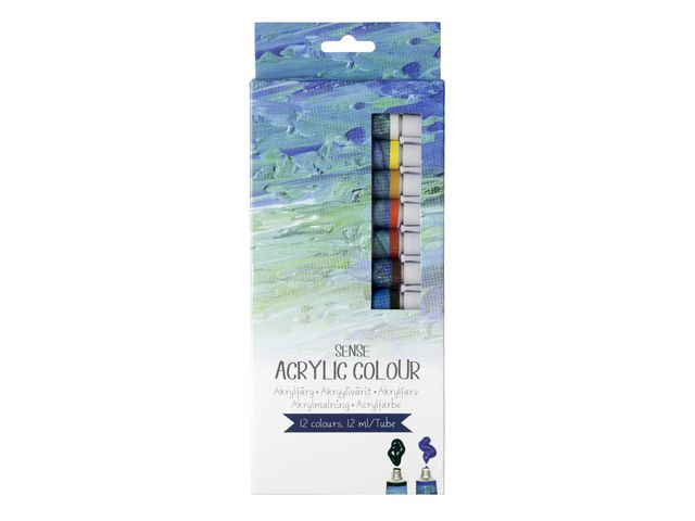 Sense - artist akrylfarvesæt 12x12 ml
