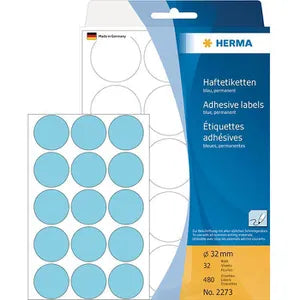 Herma - Runde Etiketter permanent (flere farver og størrelser)