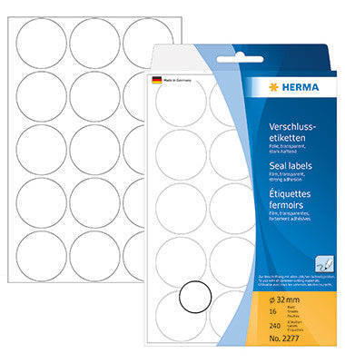 Herma - Runde Etiketter permanent (flere farver og størrelser)