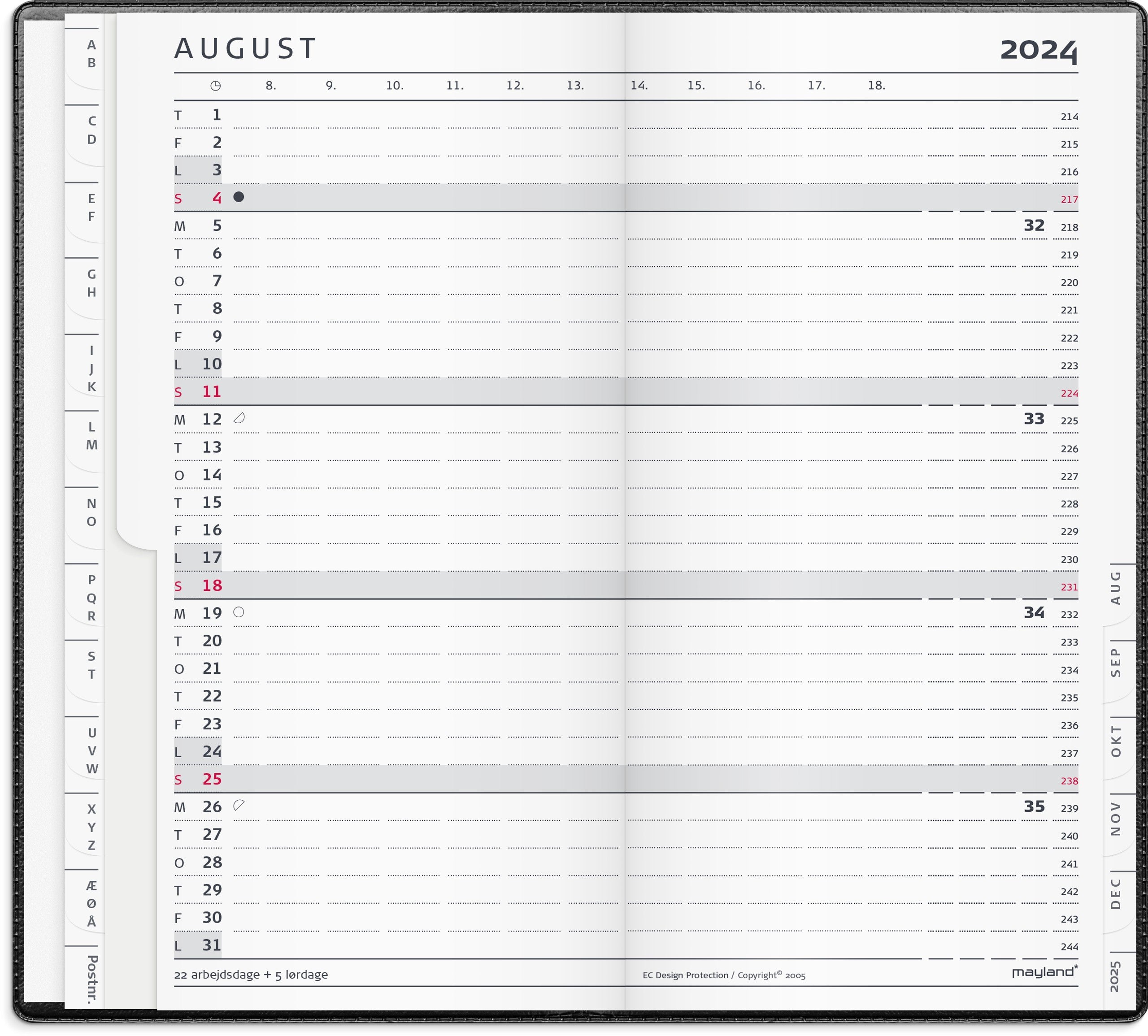 Family Planner månedskalender m/illu. PP-plast 2024