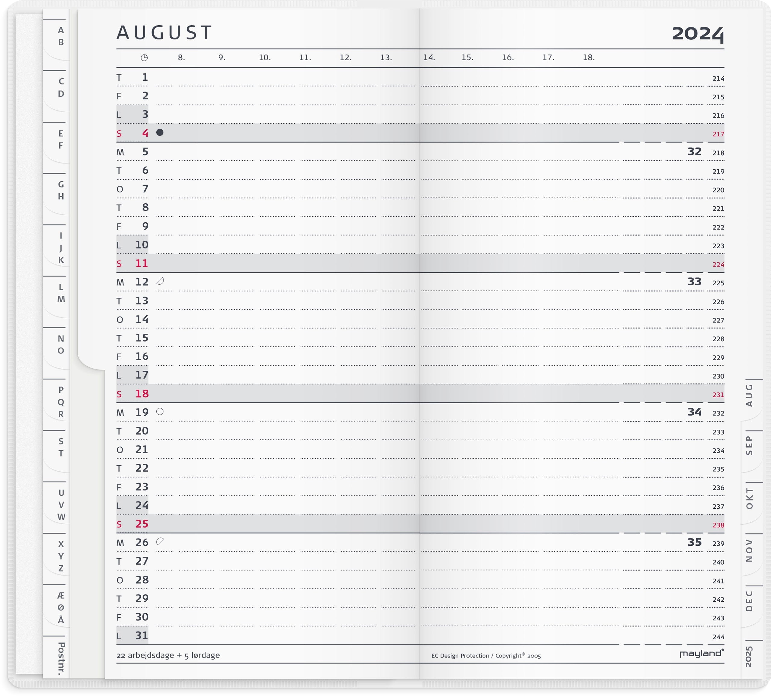 Index Planner månedskalender m/illu. 2024