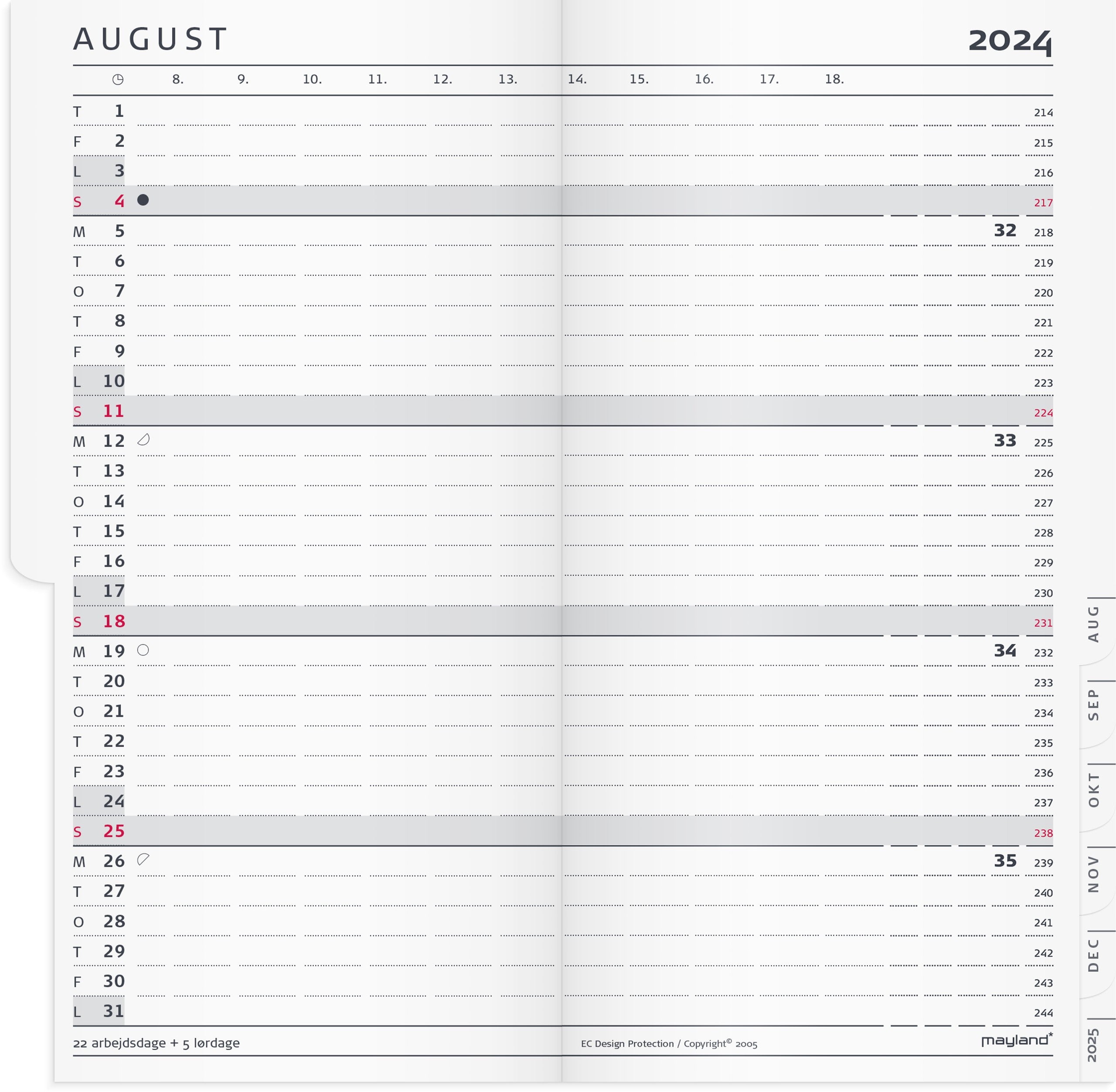 Index Planner månedskalender REFILL + tlf.reg. 2024