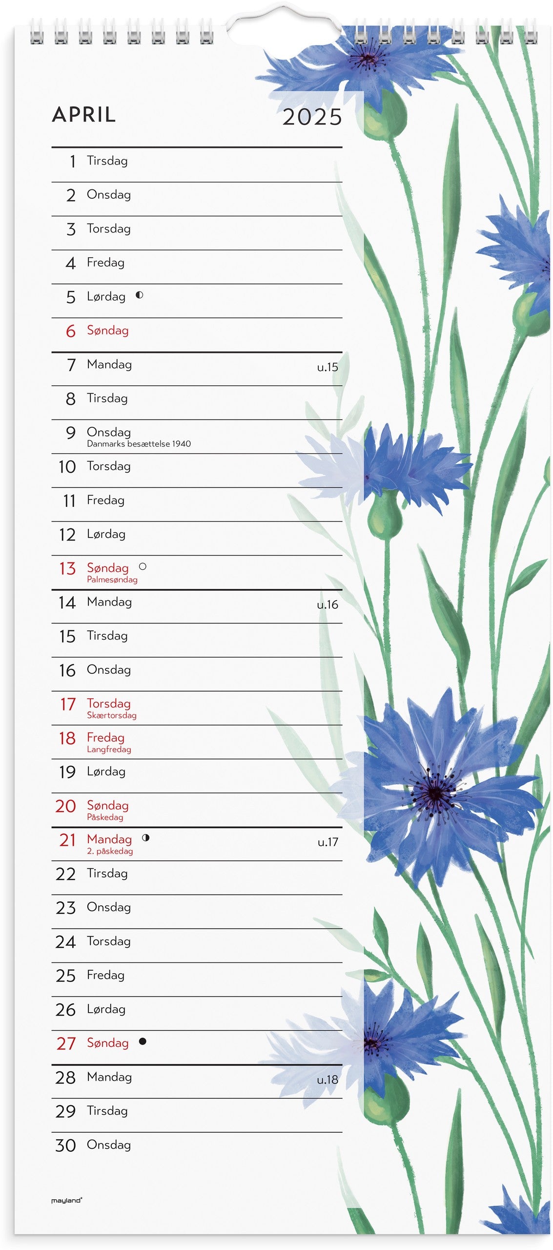 Vægkalender Blomster 2025