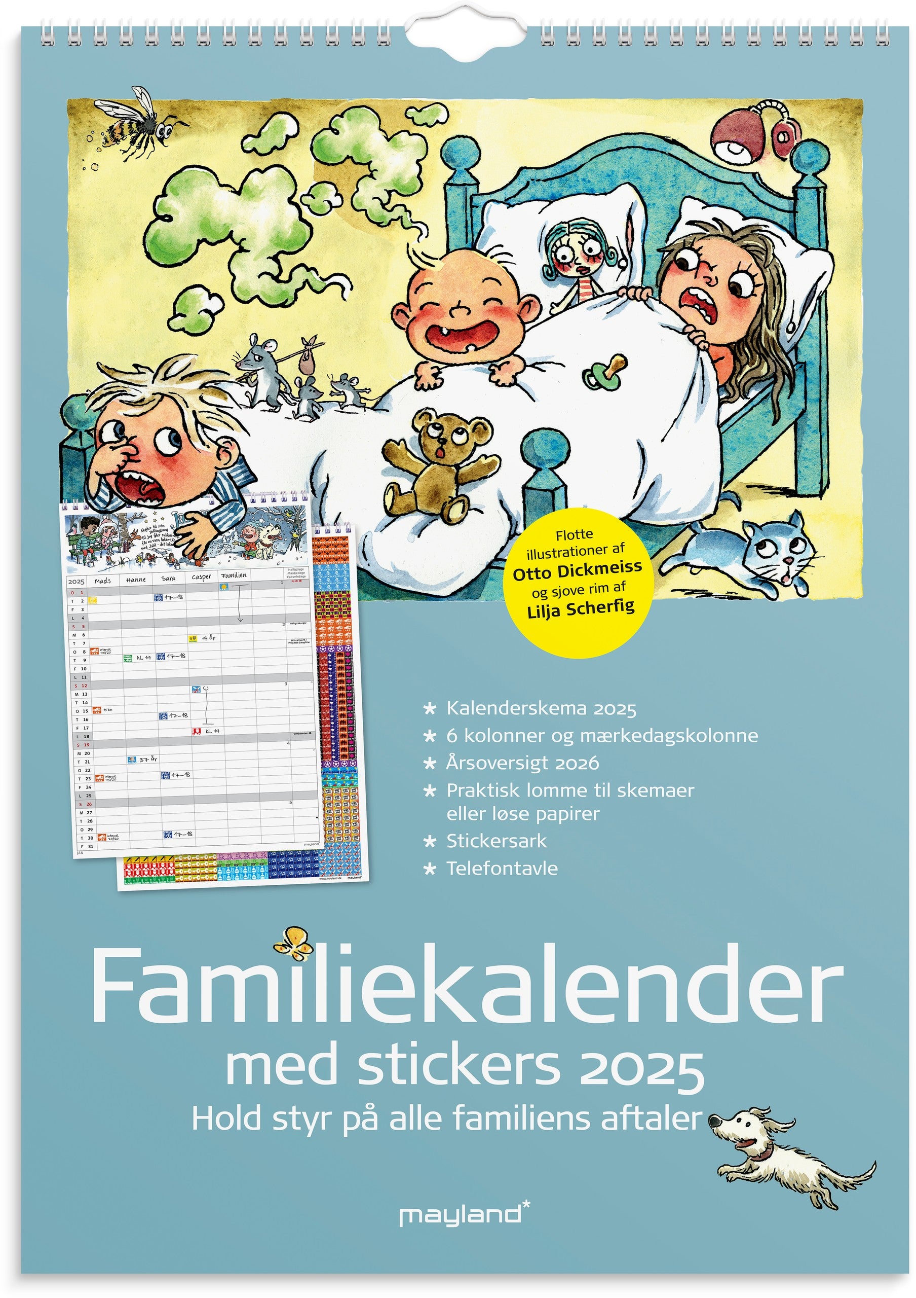 Familiekalender Otto Dickmeiss & Lilja Scherfig 6 kol. A3 2025