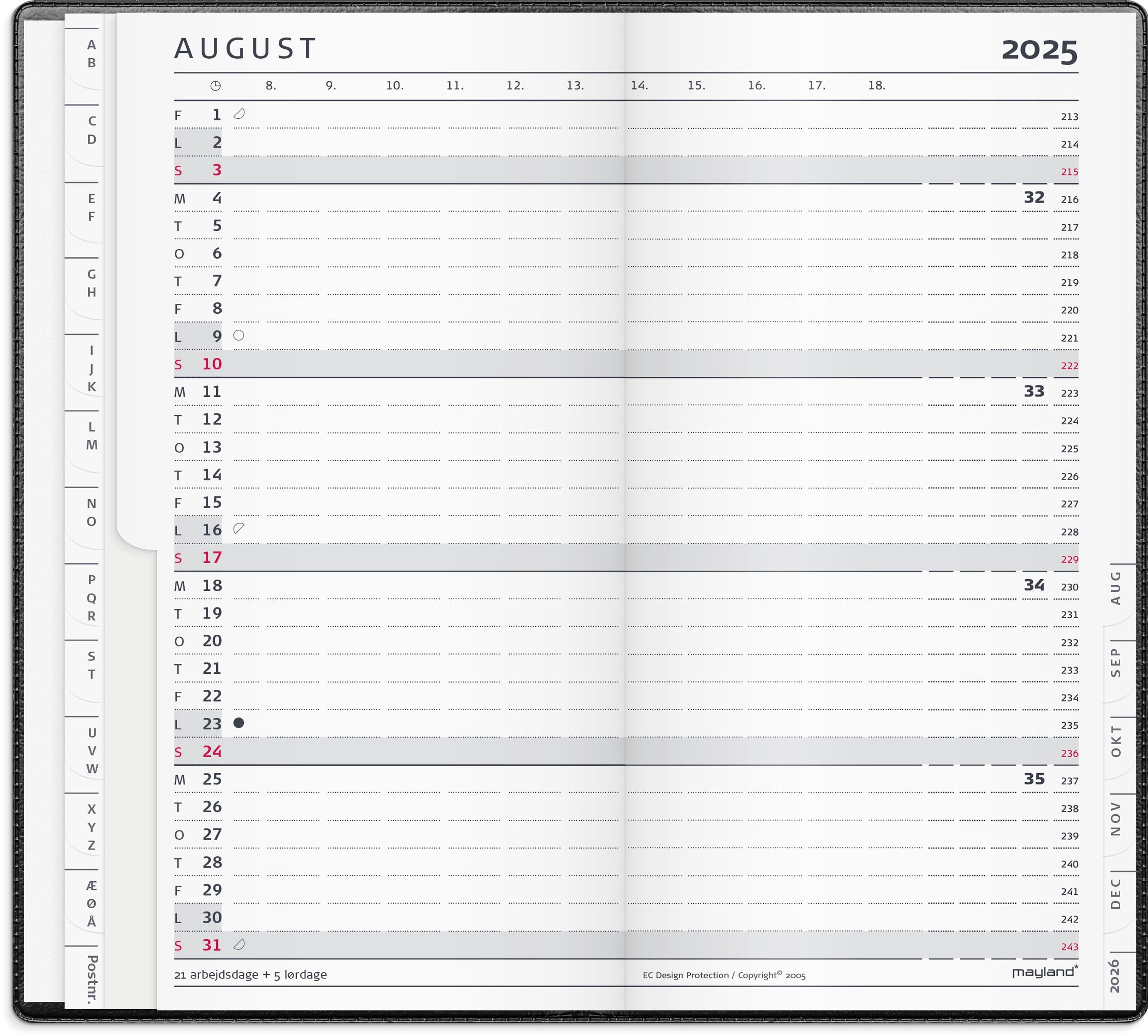 Index Planner månedskalender sort vinyl 2025