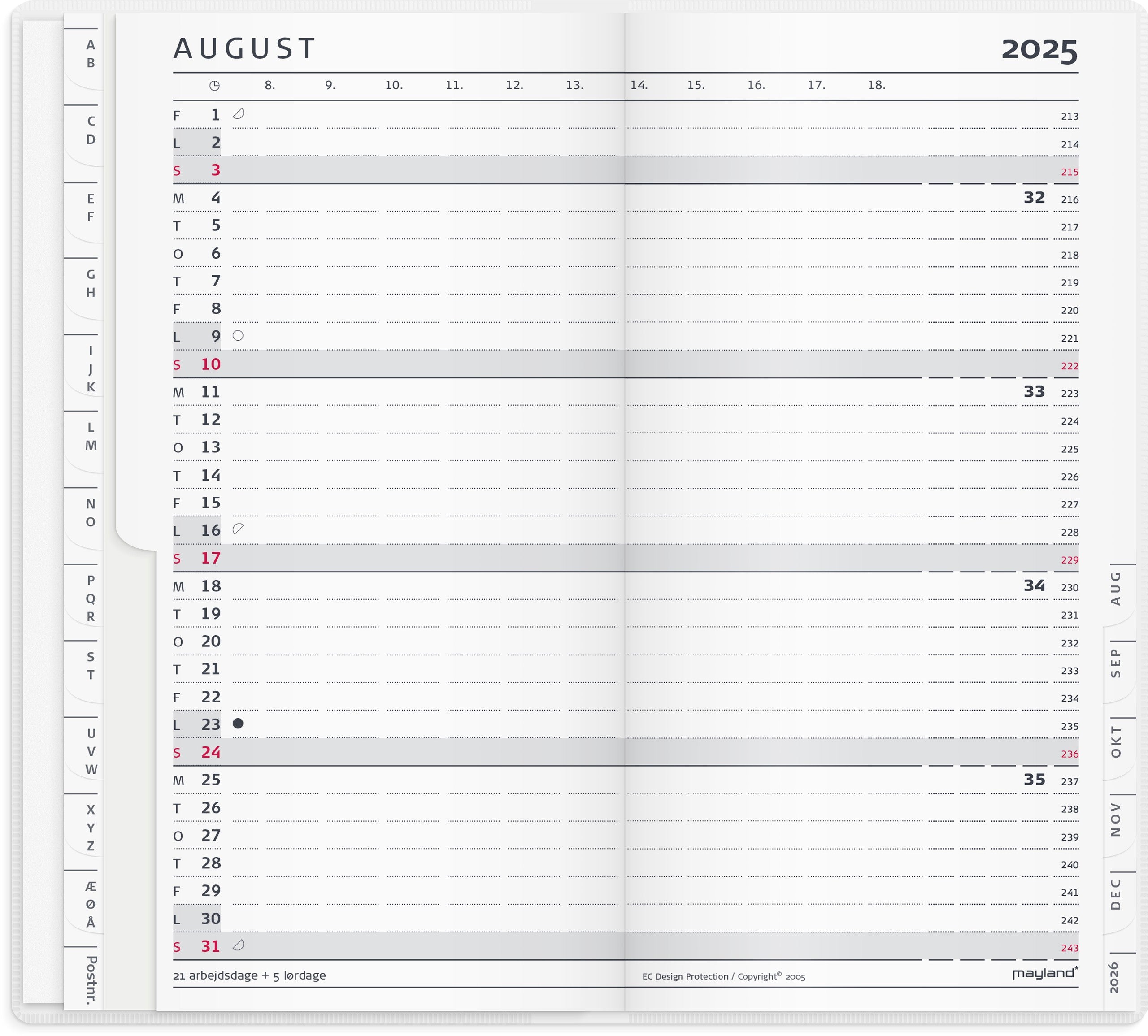 Index Planner månedskalender m/illu. 2025