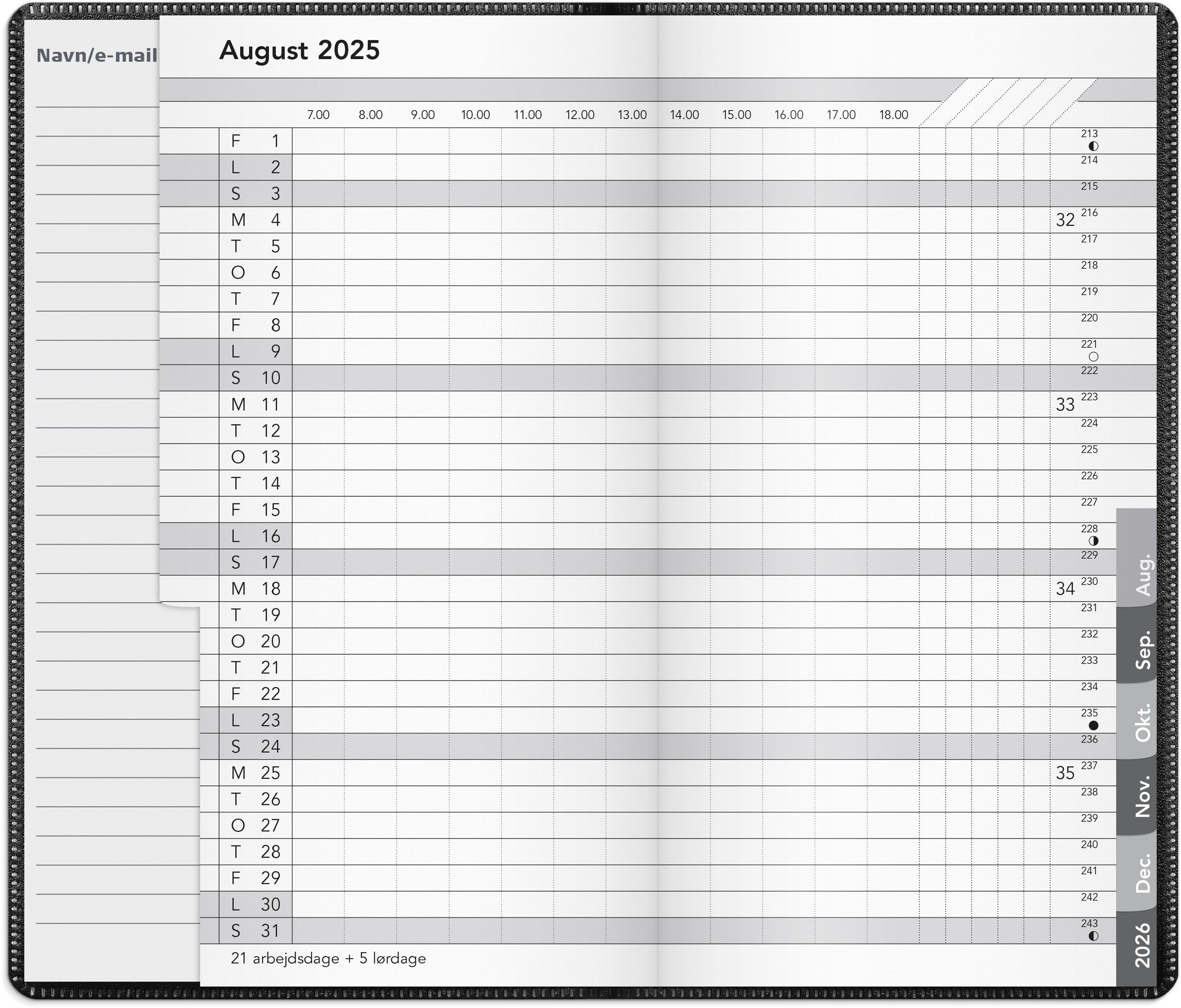 Basic månedskalender sort PP plast 2025