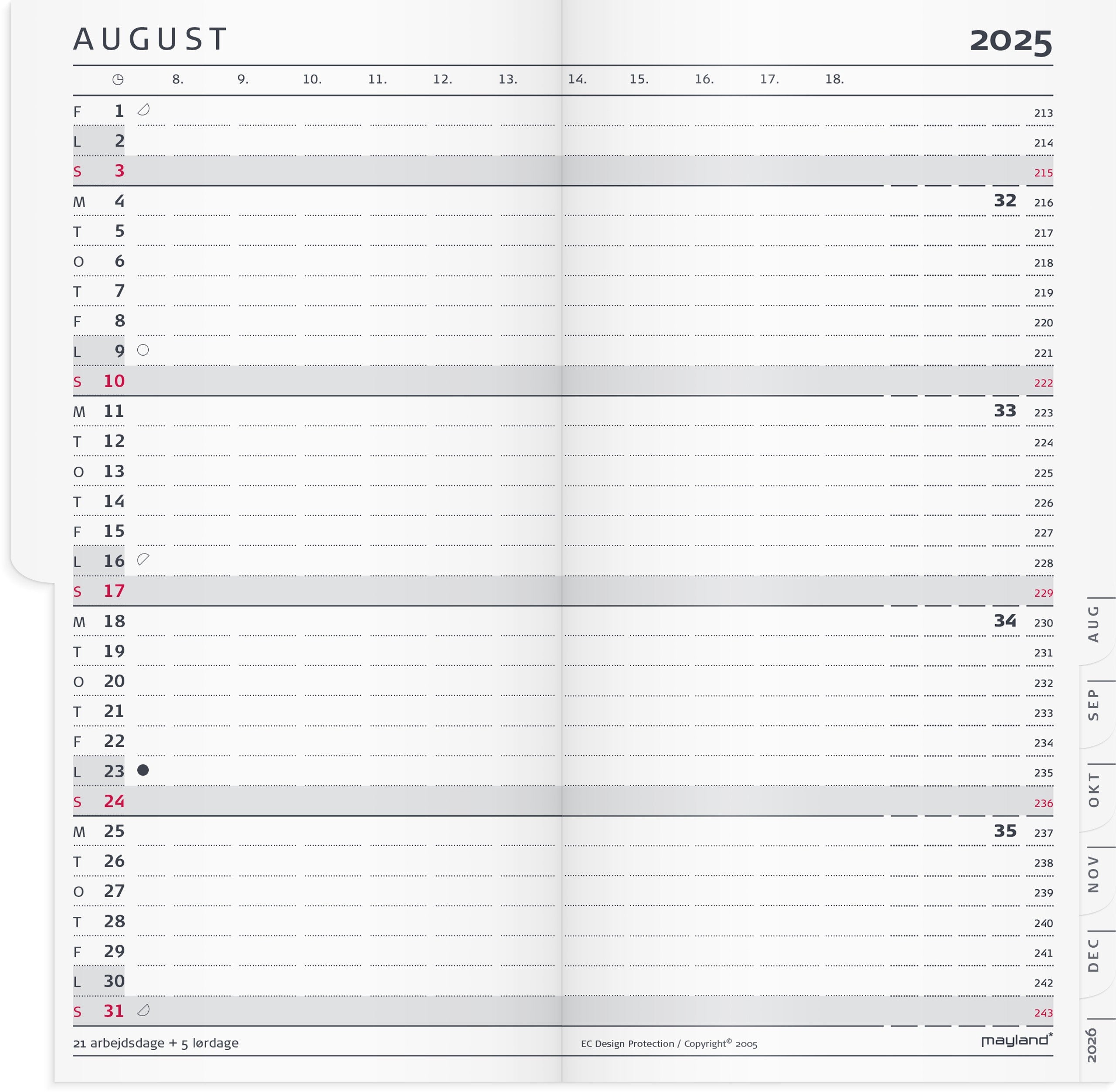 Index Planner månedskalender REFILL + tlf.reg. 2025