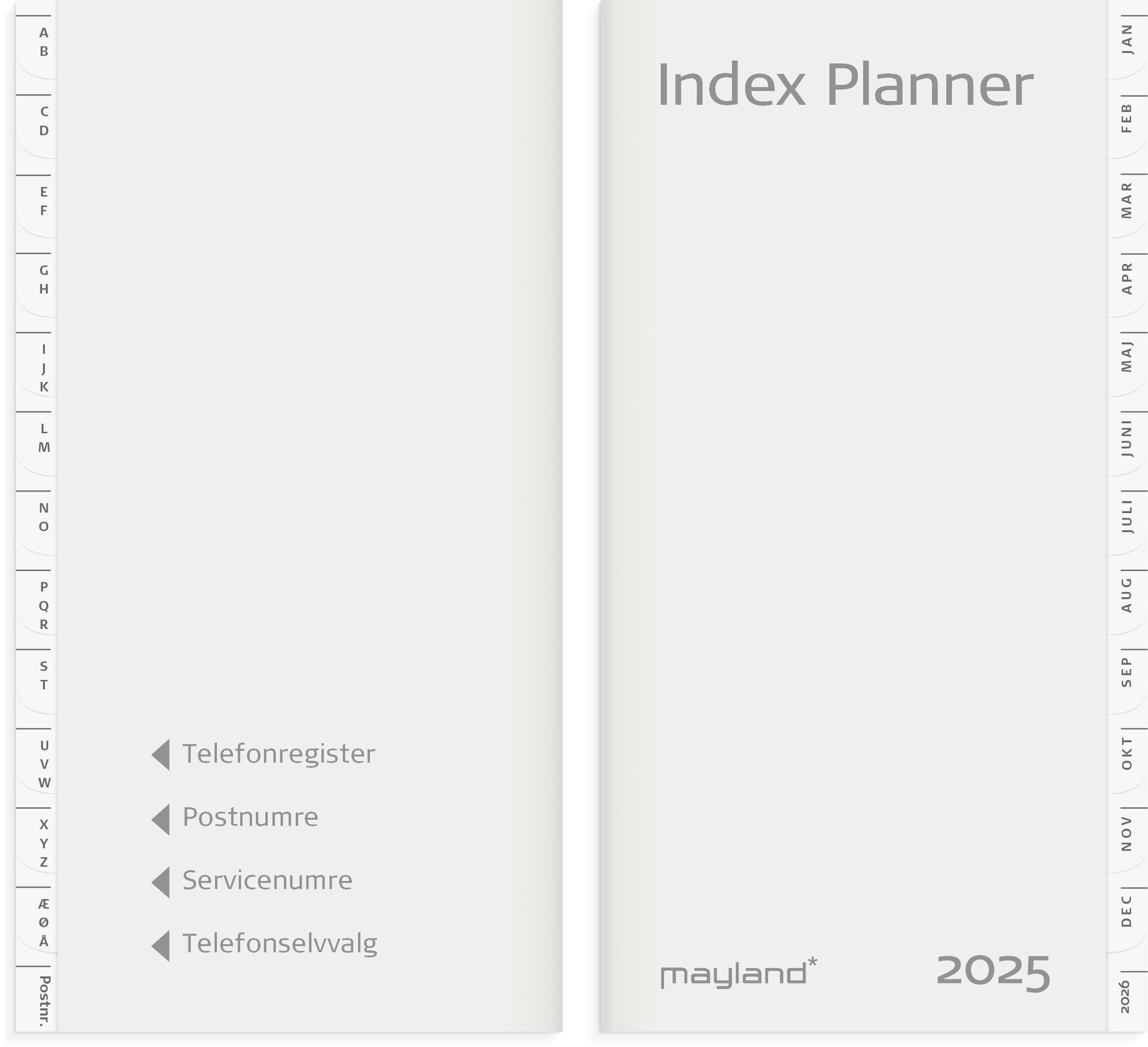 Index Planner månedskalender REFILL + tlf.reg. 2025