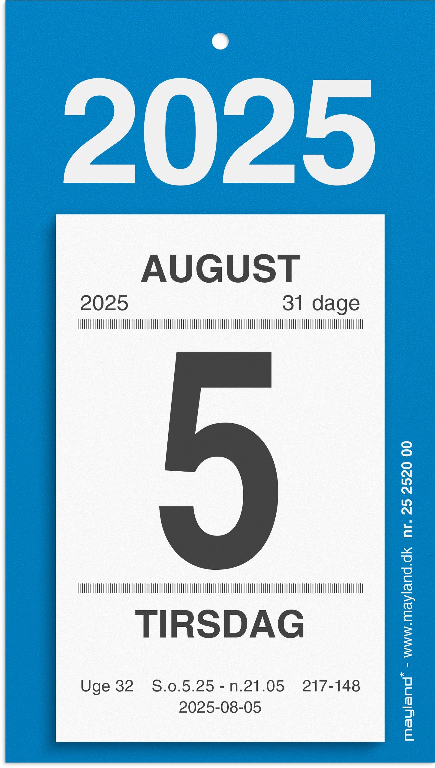 Afrivningskalender m/bagsidetekst 2025