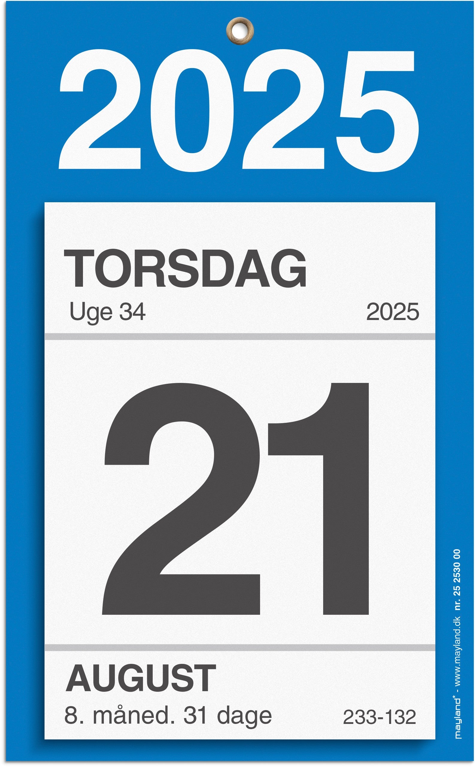 Kontorafrivningskalender m/bagsidetekst 2025