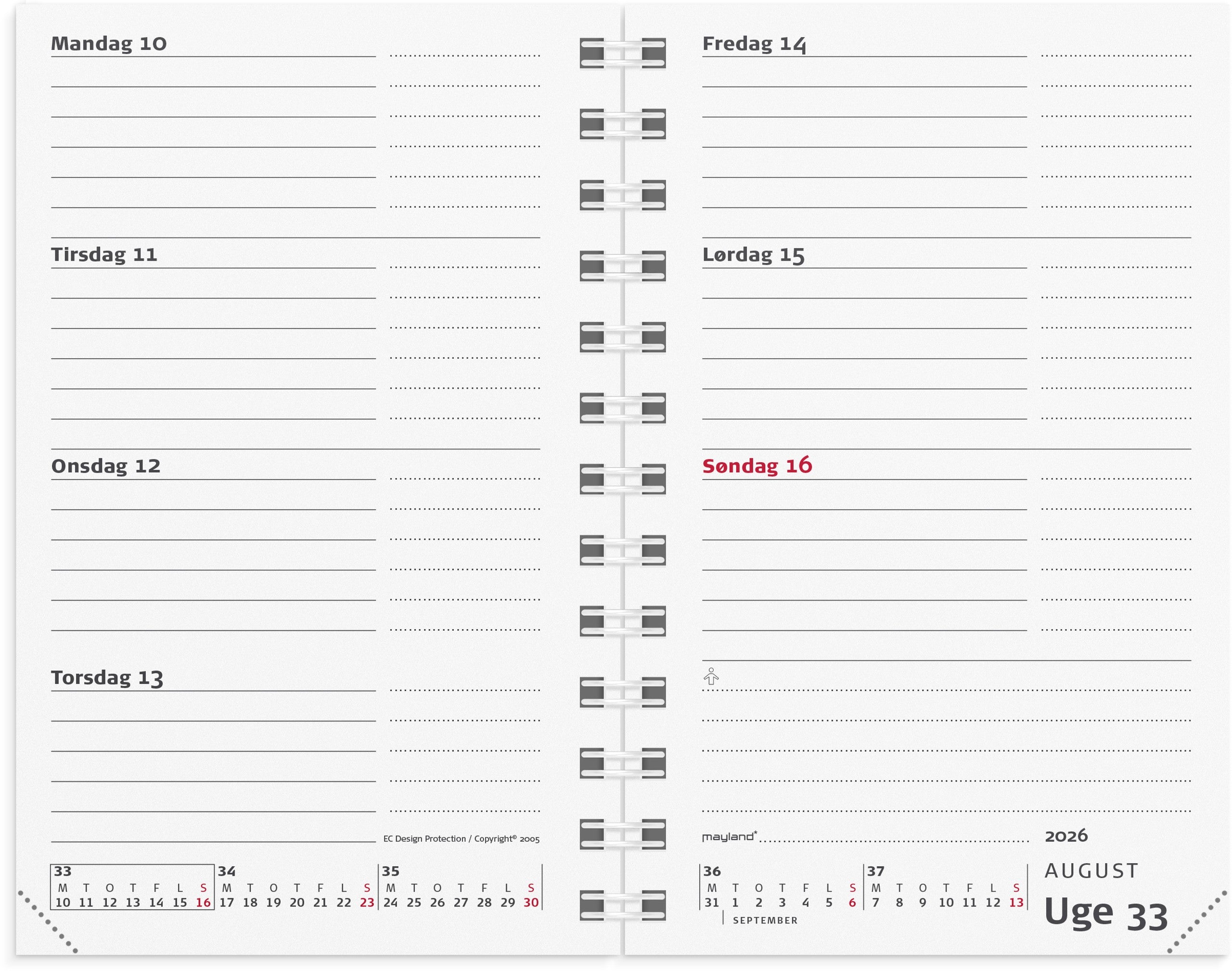 Mini Planner ugekalender REFILL 2026