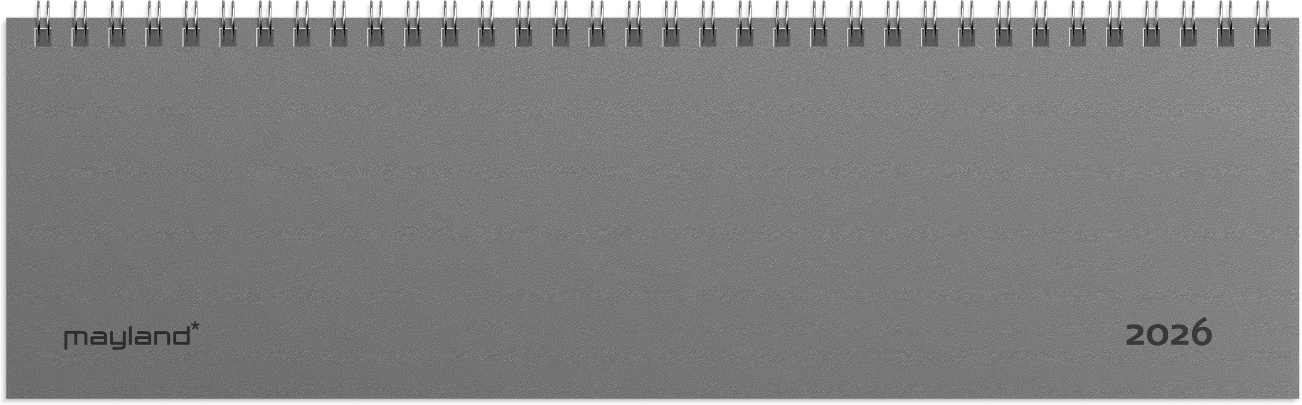 Dag-uge bordkalender grå PP-plast 2026