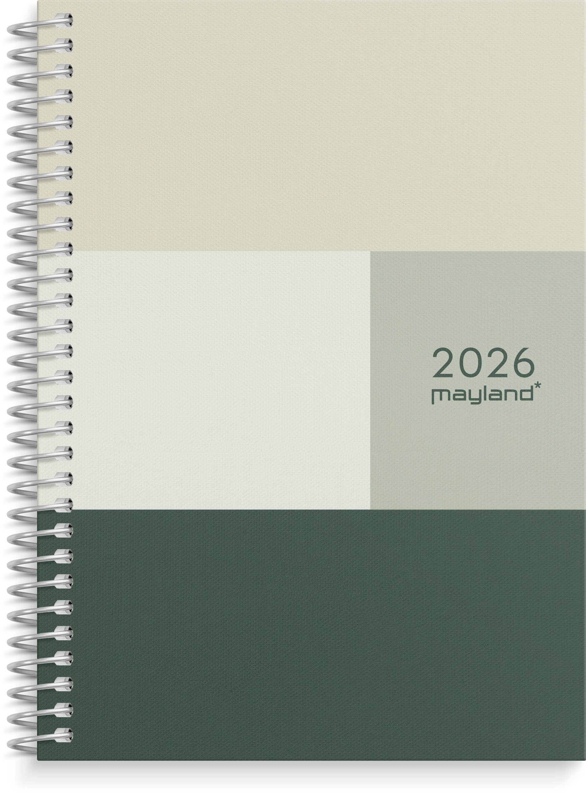 A6 ugekalender tværformat tekstilpræg 2026