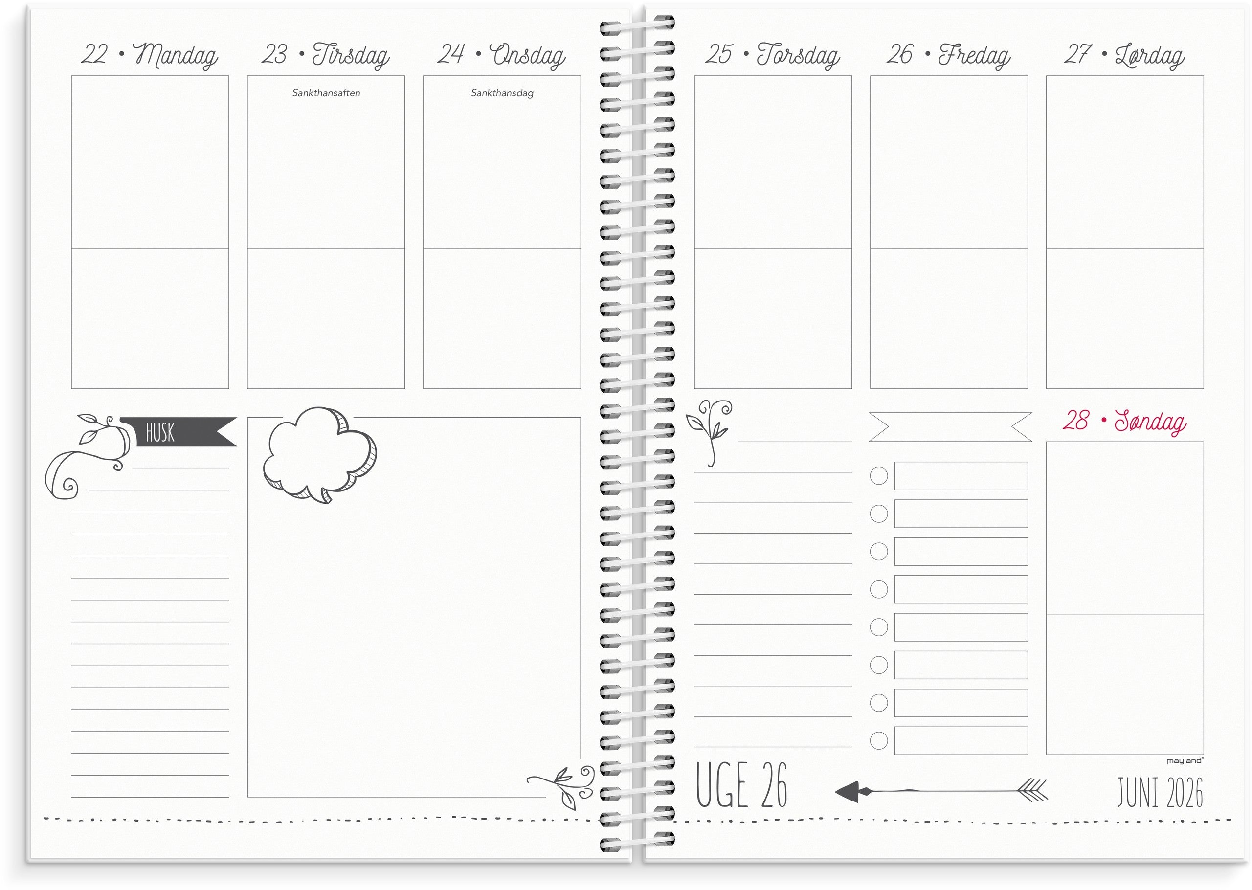 Studie Doodle I A5 ugekalender 2025/2026