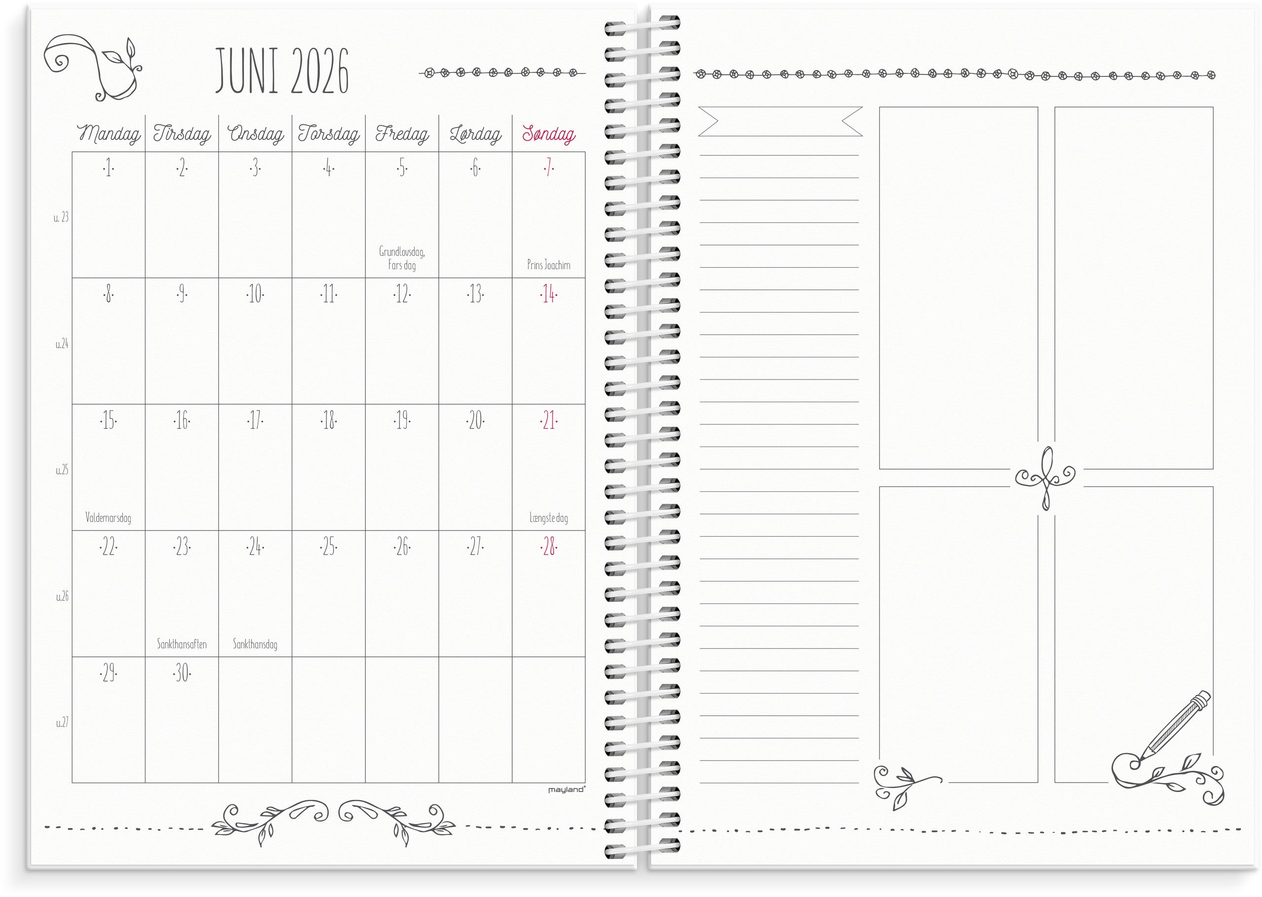 Studie Doodle I A5 ugekalender 2025/2026