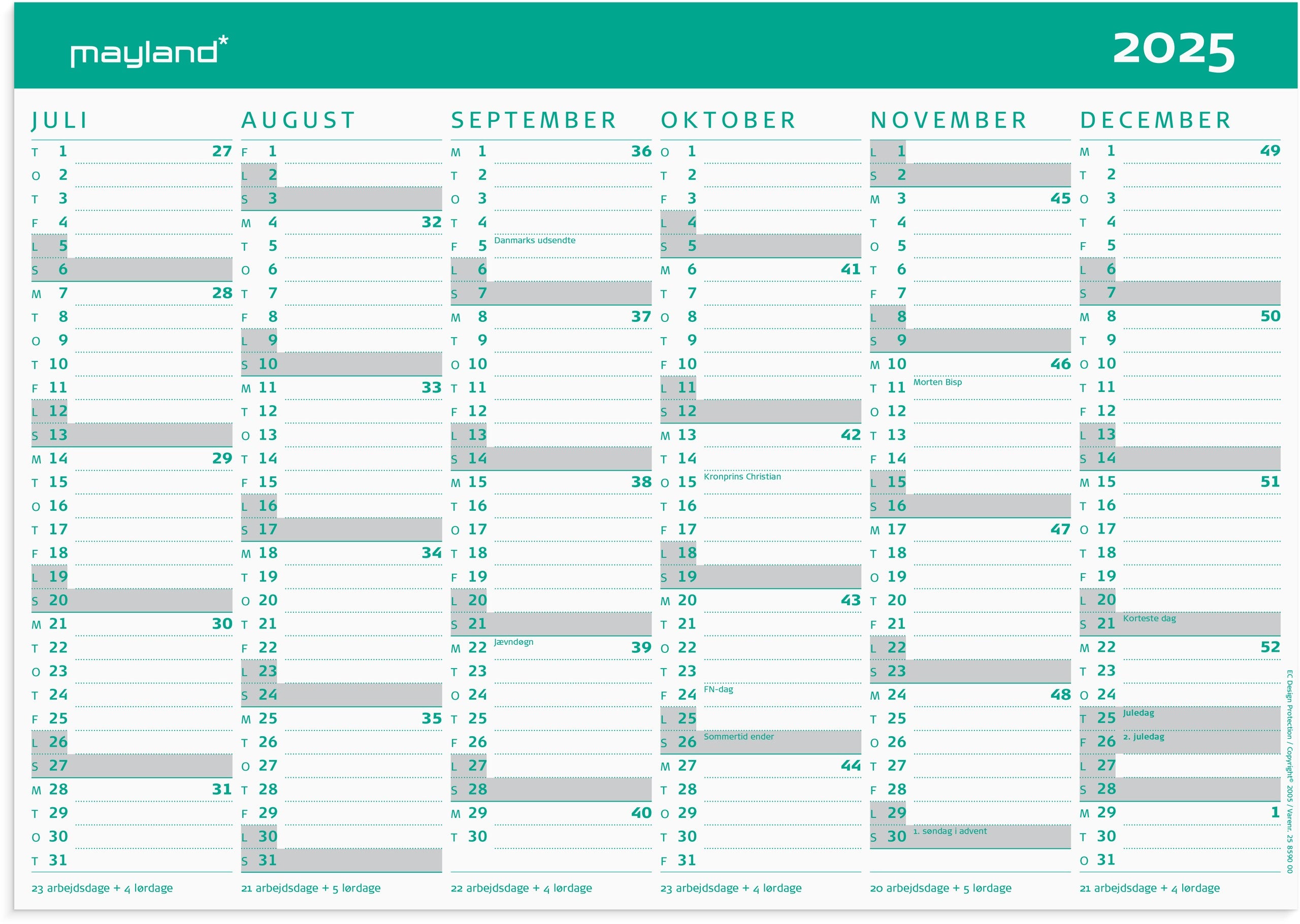 Studie Kartonkalender A4 2025/2026