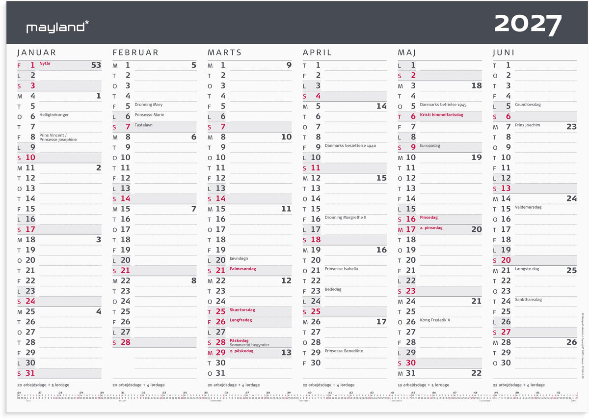 Kontorkalender Moderne A3 2027