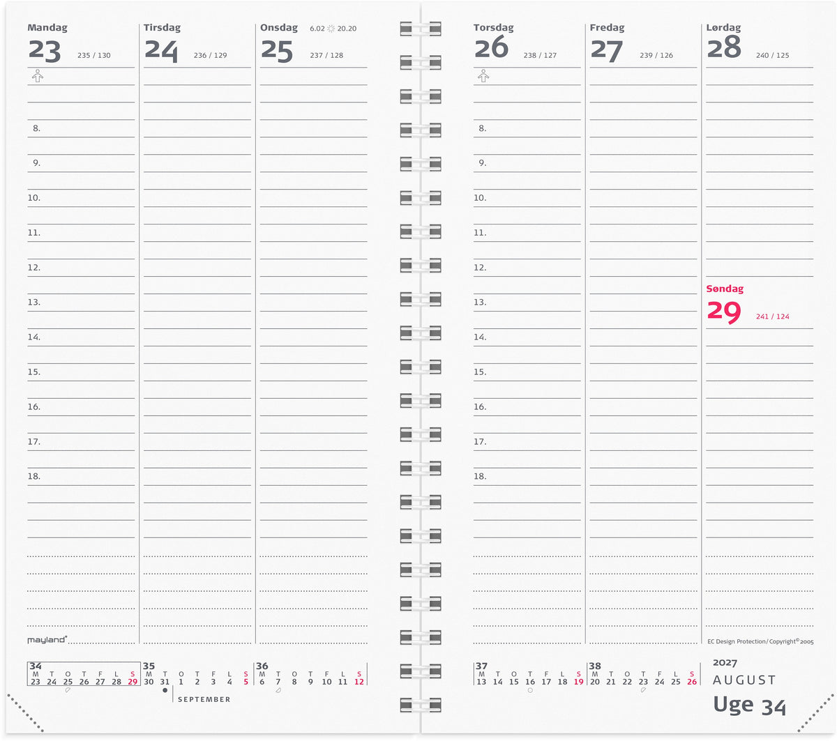 Week Planner højformat REFILL 2027