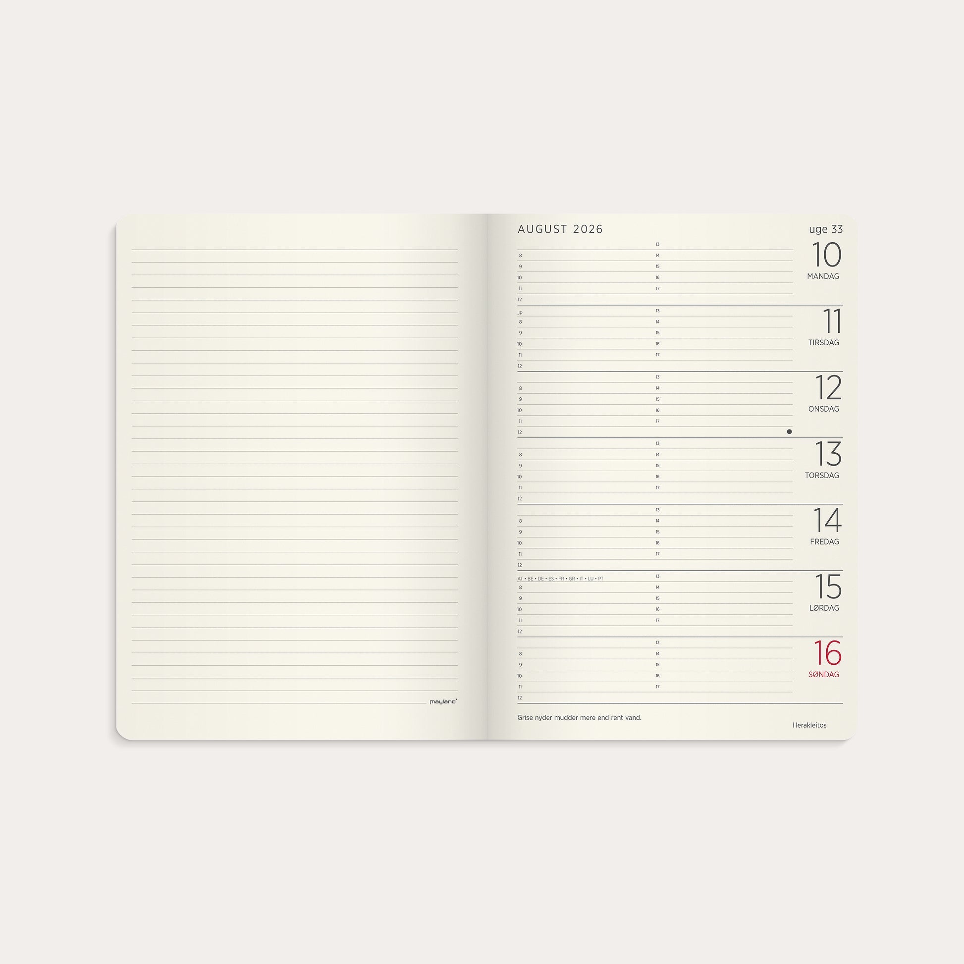 Studie A5 Forma Deluxe ugekalender tværf. brun kunstskind 2026/2027