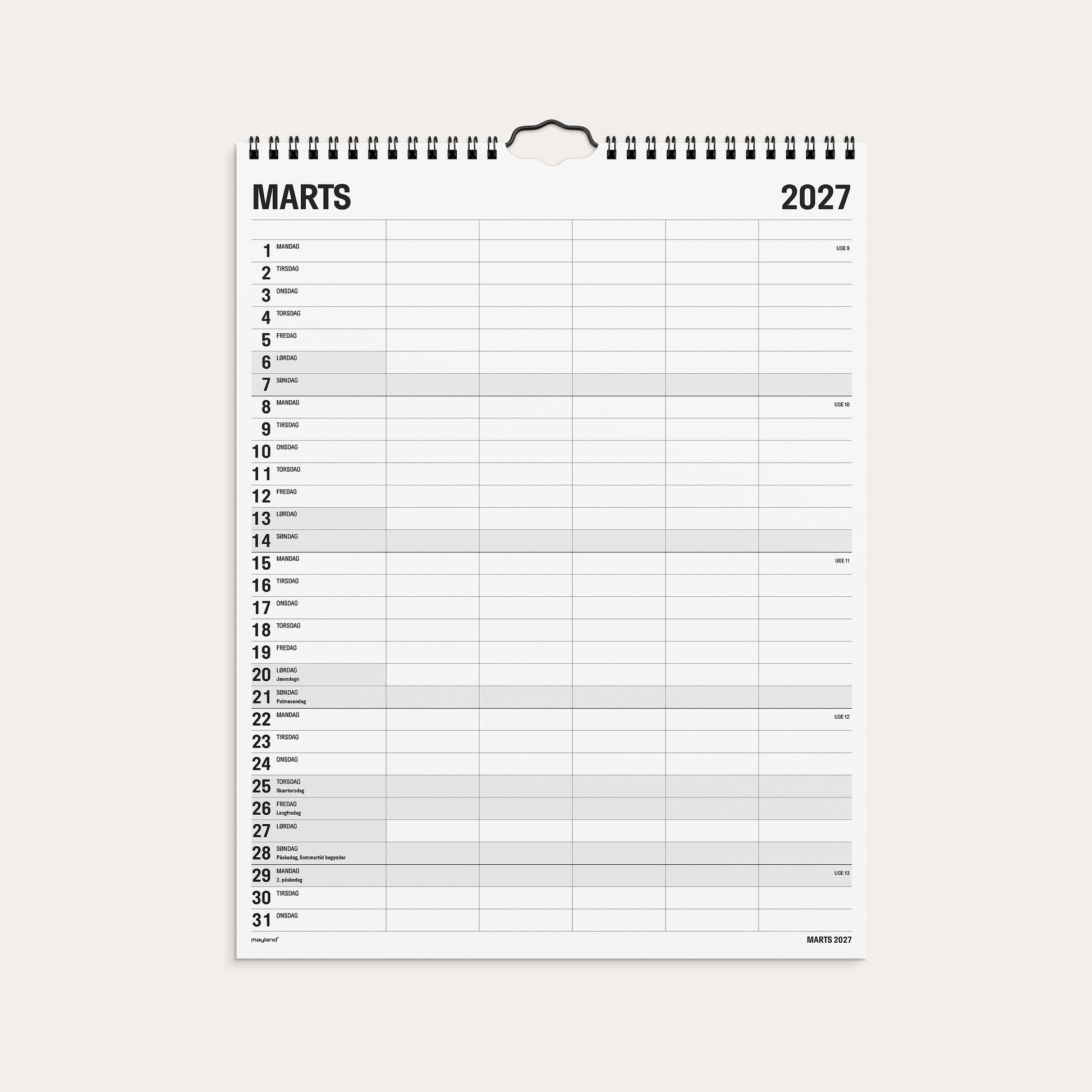 Studie Familiekalender Black and White 5 kol. 2026/2027
