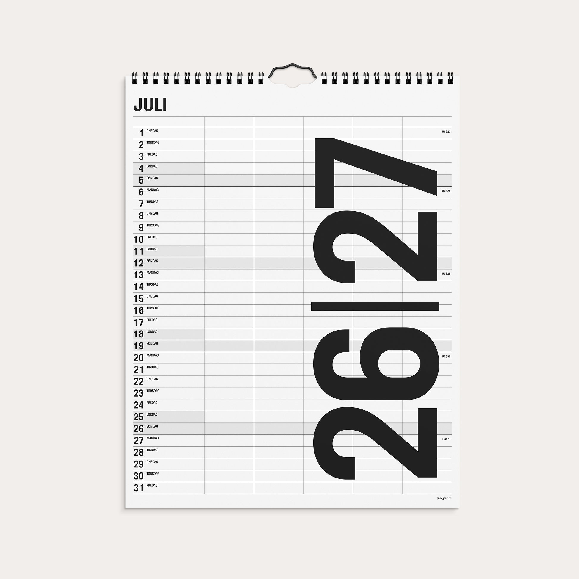 Studie Familiekalender Black and White 5 kol. 2026/2027