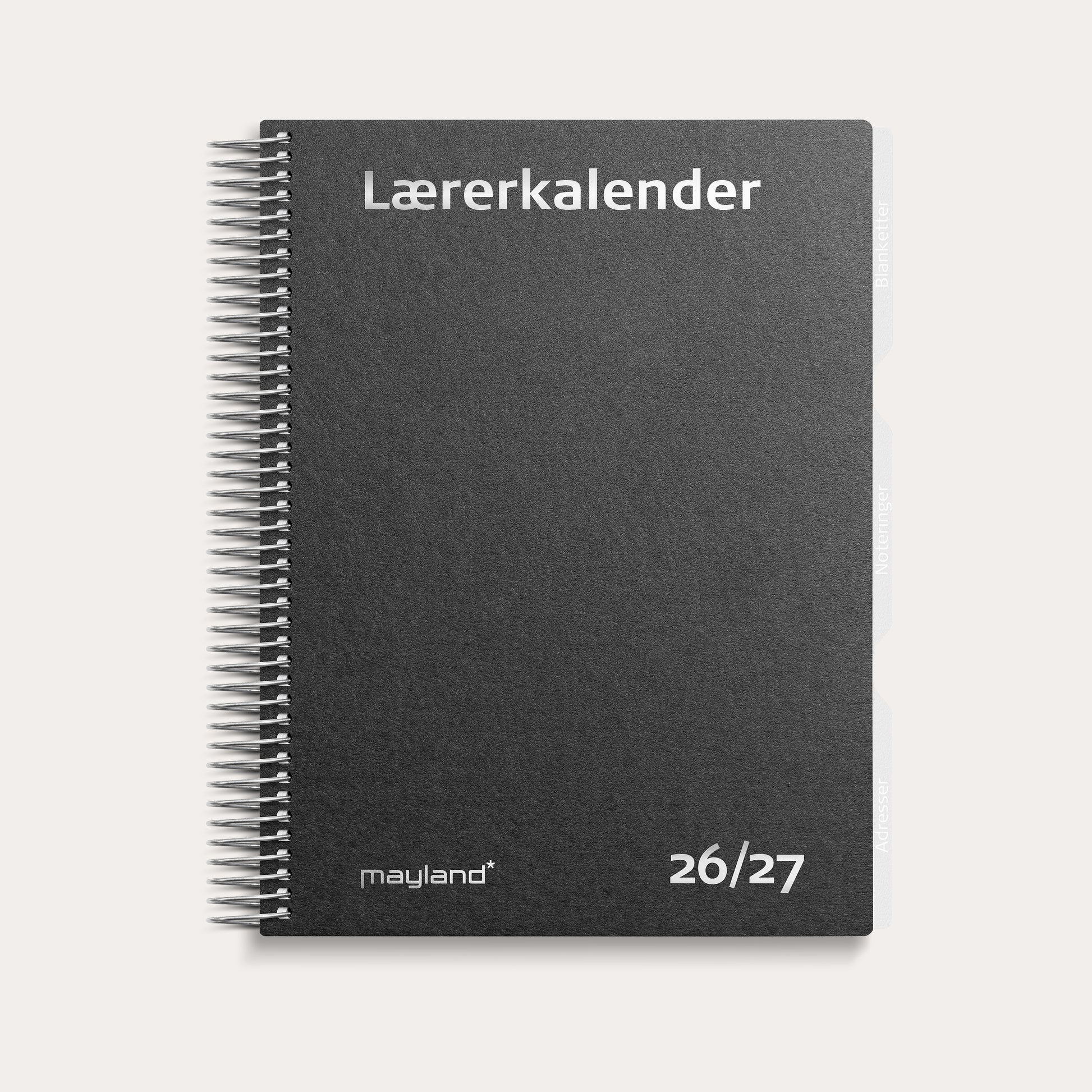 Studie Lærerkalender A5 matsort genbrugskarton 2026/2027