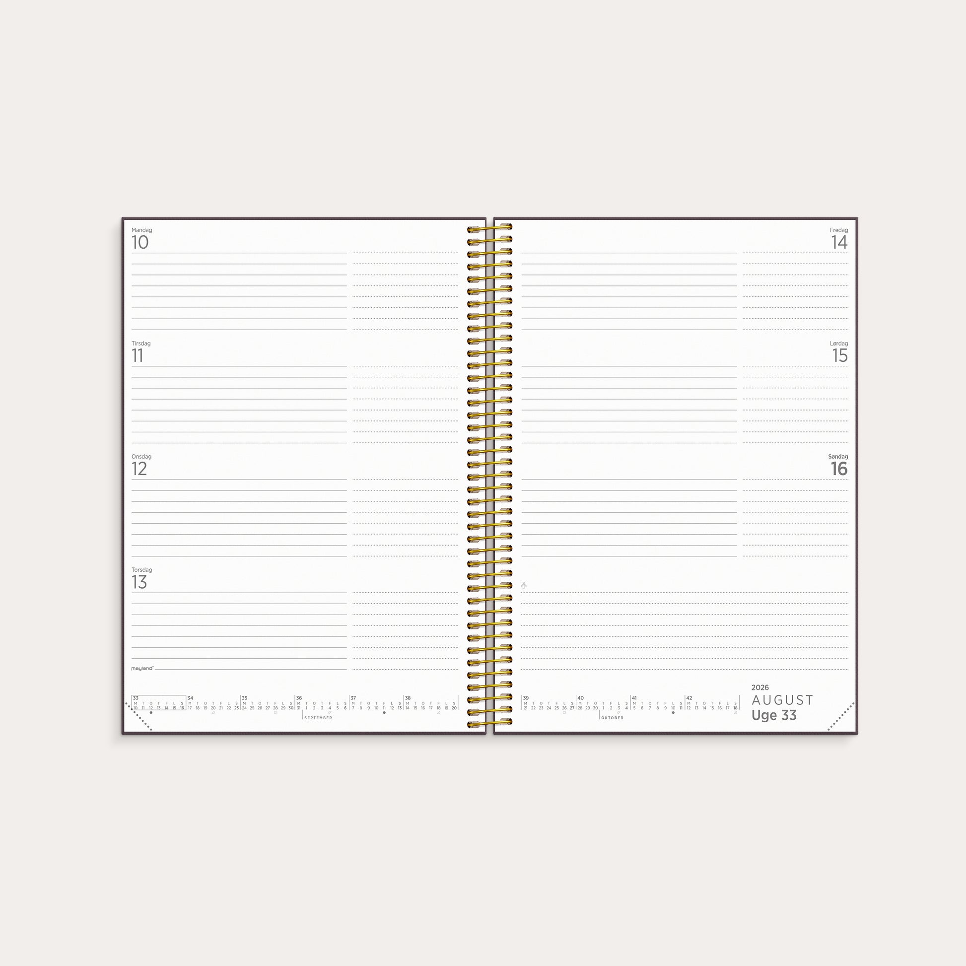 Studie Organizer & Notes A5 ugekalender design 2026/2027