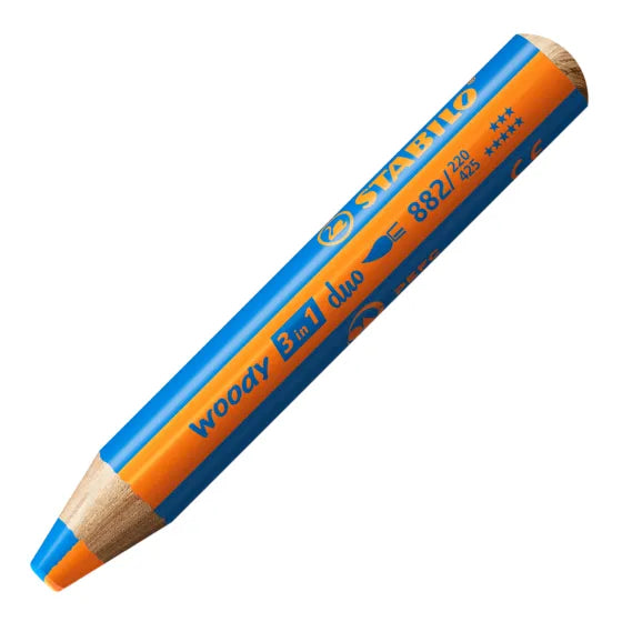 STABILO Woody 3-in-1 Duo – Farveblyant, Voksfarve & Aquarel i Én
