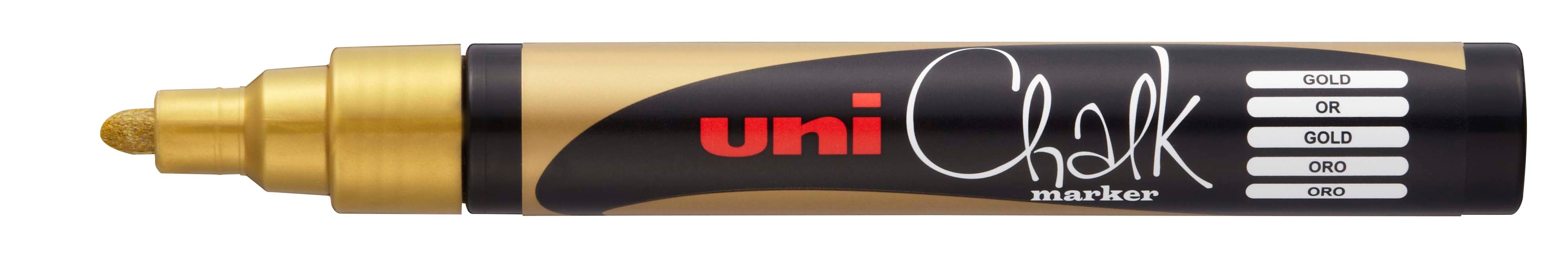 Uni Chalk Marker 5M – Vandfast Kridttusch (1,8–2,5 mm) til Tavler, Vinduer og Glas