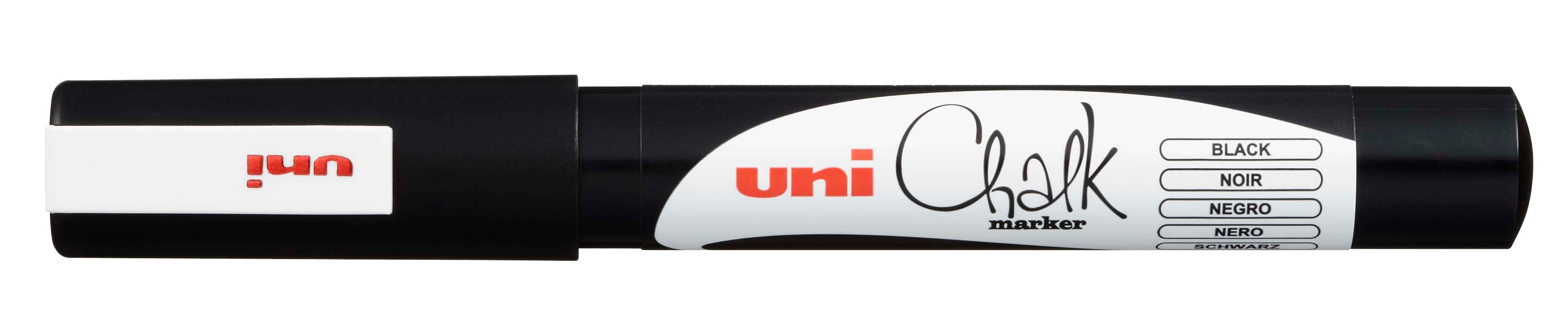 Uni Chalk Marker 3M – Vandfast Kridttusch (0,9 – 1,3 mm) –  til Tavler, Vinduer og Glas