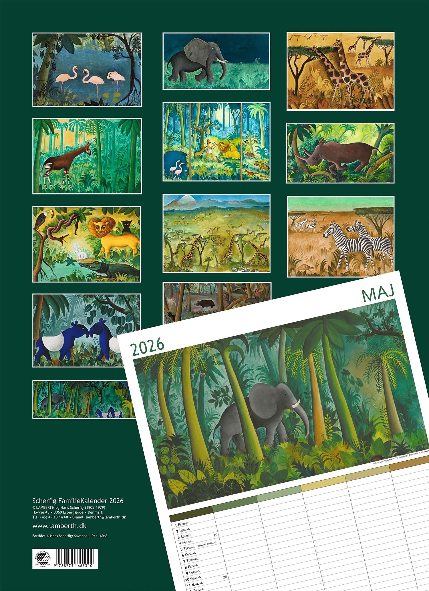 Hans Scherfig familiekalender 2026