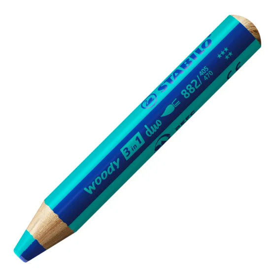 STABILO Woody 3-in-1 Duo – Farveblyant, Voksfarve & Aquarel i Én